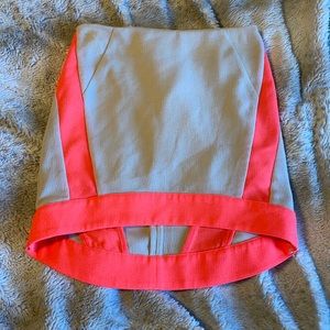 Neon & tan mini skirt